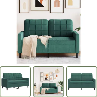 Produktbild von The Living Store 2-Sitzer-Sofa Dunkelgrün 120 cm Samt