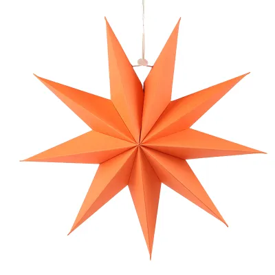 Produktbild von 30 cm neunzackiger Stern aus Papier zum Aufhängen von Neujahrsparty-Ornamenten-Orange