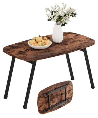 Productafbeelding van Salontafel - Inklapbaar - 80 x 40 cm - Bruin - Opvouwbare vloertafel