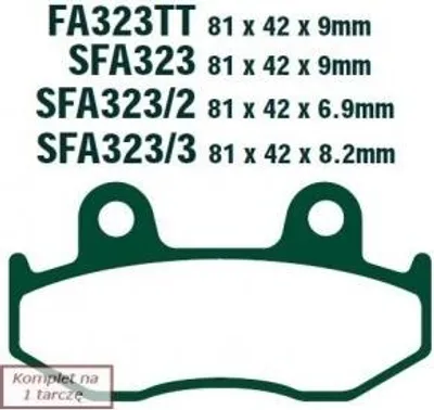 Produktbild von EBC Brakes SFA323 Bremsbeläge Satz Bremsklötze für SUZUKI MOTORCYCLES AN
