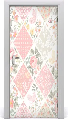 Produktbild von Tulup Türaufkleber 95x205 cm Dekorative Aufkleber Selbstklebend Wasserdichte Tapete Abnehmbar Schlafzimmer Wohnzimmer Wohnkultur - Blumenmuster