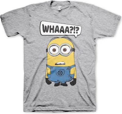 Produktbild von Minions - Whaaa?!? T-Shirt - Small - Heather-Grey