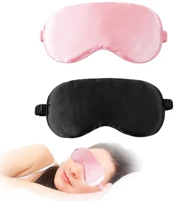 Produktbild von Zwei Seiden-Schlafmasken für Frauen, Seiden-Oberhemden, Frauen-Schlafmasken, Schlafmasken für Erwachsene.
