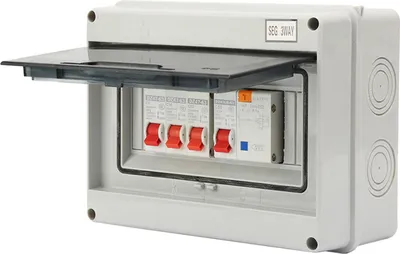 Obrázek produktu pro třícestná spotřební jednotka pro garáže a karavany 63A 30mA RCD 3MCB 6a16a32A