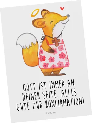Produktbild von Mr. & Mrs. Panda Grußkarte Fuchs Konfirmation Mädchen - Weiß - Geschenk, Gott, Postkarte, Ansichtskarte, Alles Gute, Kommunion, bildkarte, Postkarten, Fotokarte, Gläubig
