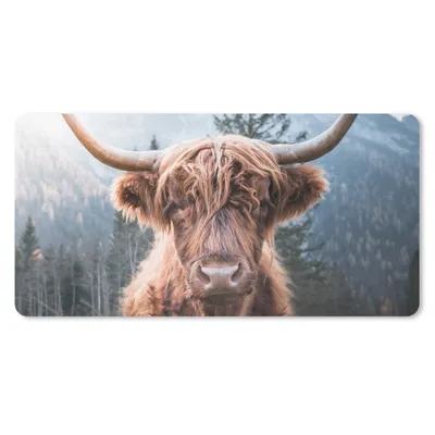 Produktbild von MuchoWow® Mauspad Mousepad Schottischer Hochländer - Kuh - Tiere - Berg - Natur 60x30 cm - Mousepads - Maus Mat - Pad - Mausunterlage - Nachhaltig