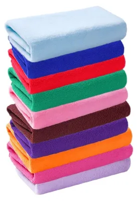 Productafbeelding van Set van 10 microvezel handdoeken, 25 x 25 cm, sneldrogend, geschikt voor gezichtsreiniging en huishoudelijk gebruik