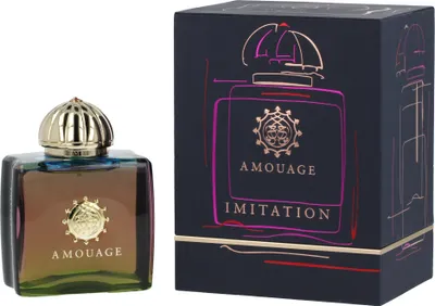 A perfume bottle and its box are displayed side-by-side against a white background.