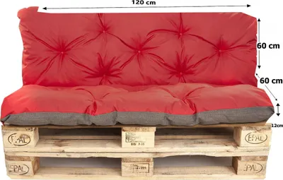 Produktbild von Palettenkissen set 120x60x60cm, Palettenkissen Rot, Gartenkissen, Satz Kissen für Gartenmöbel, europaletten sitzkissen, palettenkissen outdoor