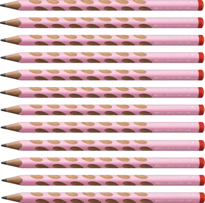 Produktbild von Ergonomischer Dreikant-Bleistift für Rechtshänder - STABILO EASYgraph in pastellpink - 12er Pack - Härtegrad HB