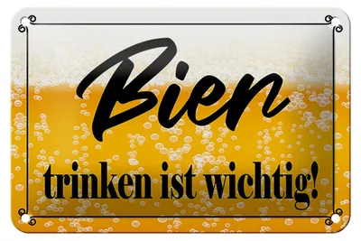 Produktbild von Blechschild Spruch 18x12cm Bier trinken ist wichtig