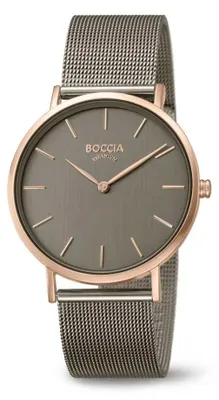 Produktbild von Boccia Damen Armbanduhr Trend 3273-08 Titan rosegold IP Milanaiseband grau