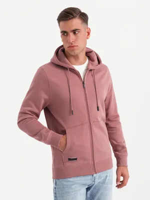 Produktbild von Ombre Clothing Sweatshirt mit Reißverschluss für Männer Agoina dunkelpink XXL