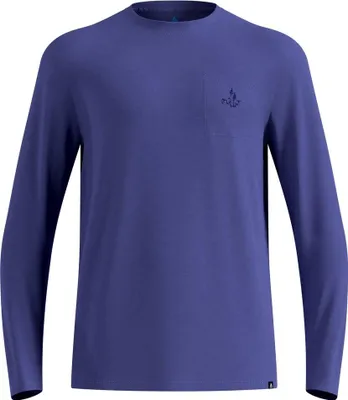 Zdjęcie produktu dla Koszulka z długim rękawem Ascent Merino 200 z kieszenią na piersi, męska – Odlo, kolor: 21119 Skipper Blue, rozmiar: XXL
