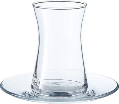 Produktbild von Pasabahce Heybeli Teeglas Set 8 Teilig mit Untertassen