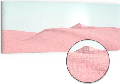 Produktbild von DEQORI Hybrid Leinwand Bild 150x60 cm 'Rosige Stille' Wandbild Glas flach modern