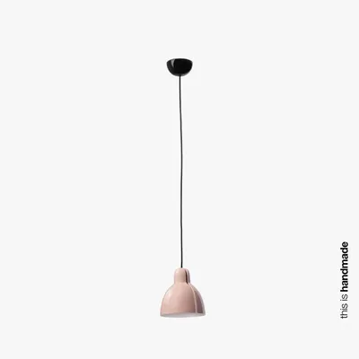 Produktbild von Hängeleuchte VENICE E27 15W Stahl+Keramik glänzendes Schwarz, Keramik Glänzendes Rosa L:16cm H:223cm