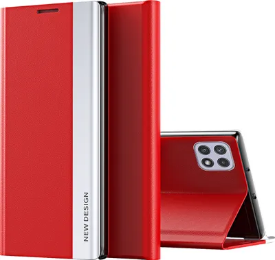 Immagine prodotto di Custodia Galaxy A22 5G, LaimTop Finto cuoio Magnetic Flip Stand Custodia per Samsung Galaxy A22 5G Rosso