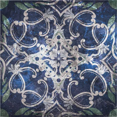 Produktbild von Leinwandbild Kunst 50 x 50 cm - Wandbild Blau Grau - Keilrahmen Retro Vintage Abstrakt Wohnzimmerdeko Wanddeko Wandgemälde