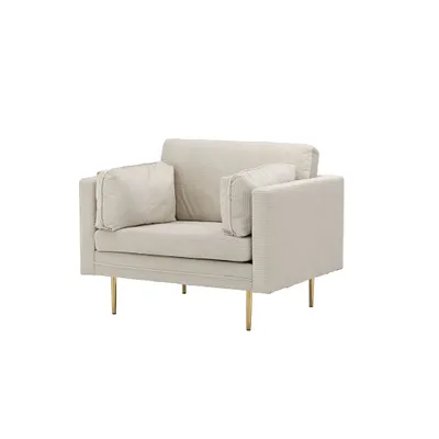 Image de Boom fauteuil velours côtelé beige.