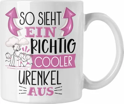 Produktbild von Trendation - Urenkel Tasse Geschenk So Sieht Ein RIchtig Cooler Urenkel Aus Geschenkidee Lustiger Spruch Geburtstag Becher Kaffeetasse (Weiß)