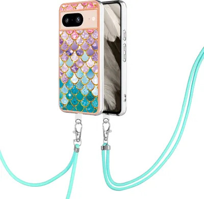 Obrázek produktu pro Pouzdro s řemínkem pro Google Pixel 8, vzorované TPU pouzdro s nastavitelným popruhem Barvitý