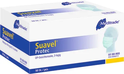 Produktbild von Suavel Protec OP-Gesichtsmaske, 3-lagig, 50 St. Masken