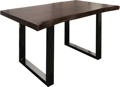 Image de MASSIVMOEBEL24 | Table à manger 140x90 Acacia laqué Brun / Anthracite laqué FREEFORM 5
