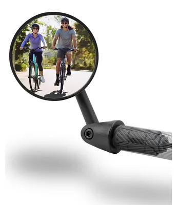 Zdjęcie produktu dla Lusterko rowerowe konwexowe, przeznaczone do montażu na kierownicy, obrotowe o 360°, średnica rurki mocującej: 15-22mm, idealne do rowerów elektrycznych, skuterów. 1 sztuka