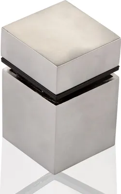 Produktbild von 2er Pack - Glasbodenträger CUBE II 30 x 30 mm Chrom matt