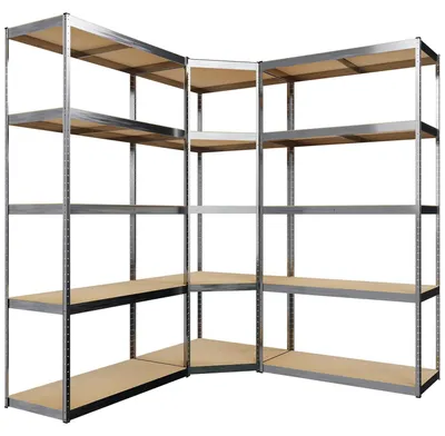 Obrázek produktu pro Regál skladový regál - 3dílný systém - 160 x 180 x 160 cm - Černý - Do garáže a sklepa