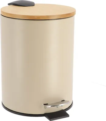 Produktbild von Tendance Mülleimer 2,5L taupe 17 cm x 20,5 cm x 23 cm Metall Bambus
