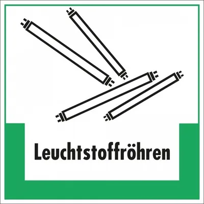 Produktbild von Dreifke® Aufkleber I Abfallkennzeichen Leuchtstoffröhren, Symbol und Text, Fo...
