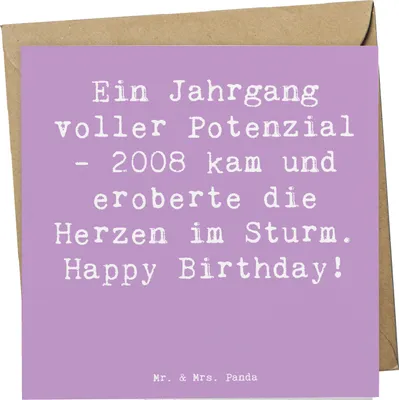 Produktbild von Mr. & Mrs. Panda Grußkarte Spruch 2008 Geburtstag - Lavendeltraum - Geschenk, Geburtstagsgeschenk, Happy Birthday, Alter, Glückwunschkarte, besonderes Jahr, anlasskarte