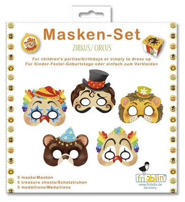 Produktbild von Set Masken für Partys: Zirkusfiguren, Fridolin