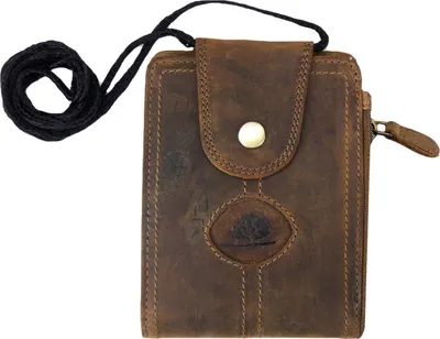 Produktbild von Greenburry Brustbeutel Leder Gürteltasche Gürtelbörse Vintage Hüfttasche braun 324-25