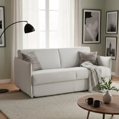 Immagine prodotto di Verceia - Divano Letto 2 Posti, 160x95 cm Beige, Sfoderabile Italy
