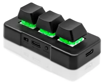 Productafbeelding van Mini-toetsenbord 2,4 G draadloos, 3 toetsen, mechanisch met RGB-led voor gaming en kantoor