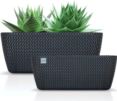 Obrázok produktu pre Záhradný kvetináč 29,7/39,7 cm Set Terrace Garden Home Antracit