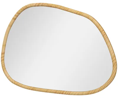 Image de Miroir mural asymétrique HOMCOM, 80 x 60 cm, miroir de salle de bain avec cadre en bois