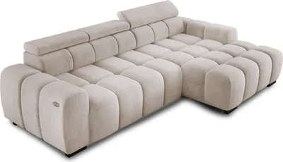 A sectional sofa with a chaise lounge, shown from a diagonal angle.
