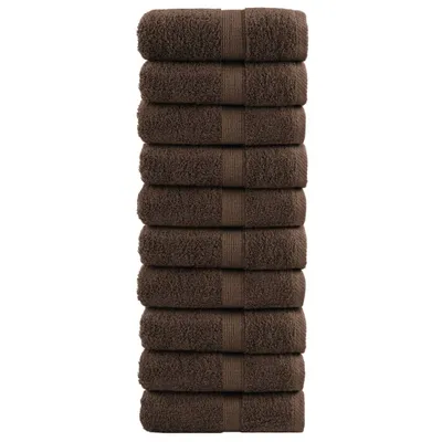 Produktbild von Premium-Waschtücher SOLUND 10 Stk. Braun 30x30 cm 600 g/m²