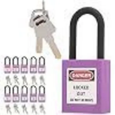 Immagine prodotto di Set di 10 lucchetti di sicurezza in nylon, colore viola, per sistemi di blocco e identificazione