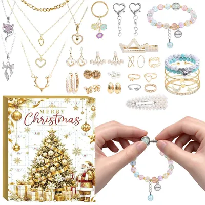 Produktbild von Adventskalender Set Schmuck DIY Advent 2026 Halsketten Ohrringe B