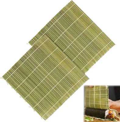 Produktbild von Bambus-Sushi-Set, 2 Stück, Rollmatte aus Naturkautschuk – Sushi-Zubehör