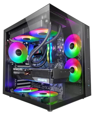 Produktbild von Mars Gaming MCV-ONE, Midi Tower, PC, Schwarz, ATX, micro ATX, Mini-ITX, Stahl, Gehärtetes Glas, Gaming