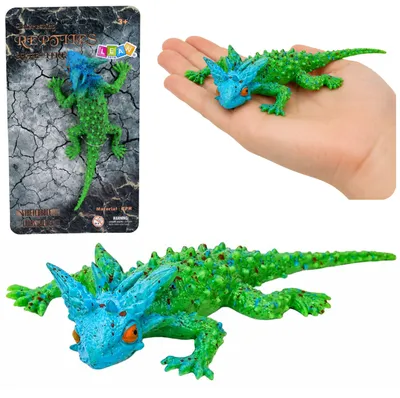 Produktbild von Gehörnte Eidechse Gummifigur Dehnbar realistisch 20 cm