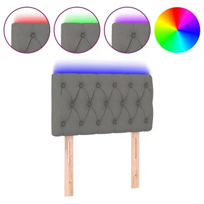 Produktbild von vidaXL LED Kopfteil Dunkelgrau 80x7x78/88 cm Stoff