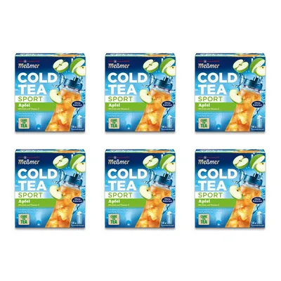 Produktbild von Meßmer Cold Tea Sport Apfel | 6 x 14 Pyramidenbeutel | Früchtetee | Kaltaufguss mit Zink und Vitamin C | ohne Zuckerzusatz | Vorteilspack