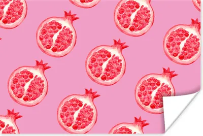 Produktbild von MuchoWow® Poster Obst - Rosa - Muster 90x60 cm - Schlafzimmer